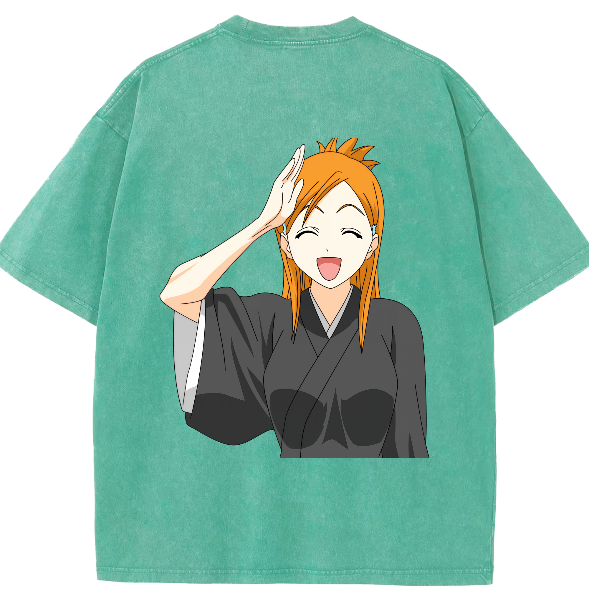 （画像用） ブリーチ 井上織姫（いのうえおりひめ） BLEACH Inoue Orihime 綿100% ヴィンテージ風 半袖Tシャツ（背面プリント）